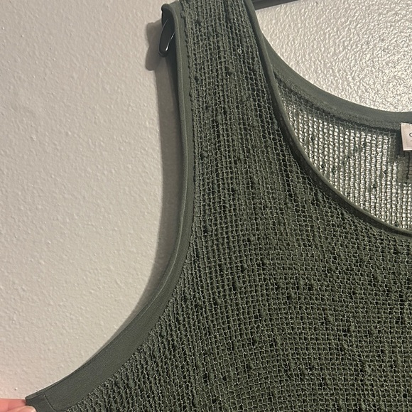 Cupio Olive Green Crochet Layered Tank - Picture 4 of 14